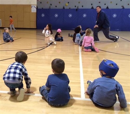 Students in PE class 